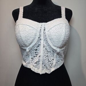 Bozzolo Juniors Lace Top White Bustier Bralette Large